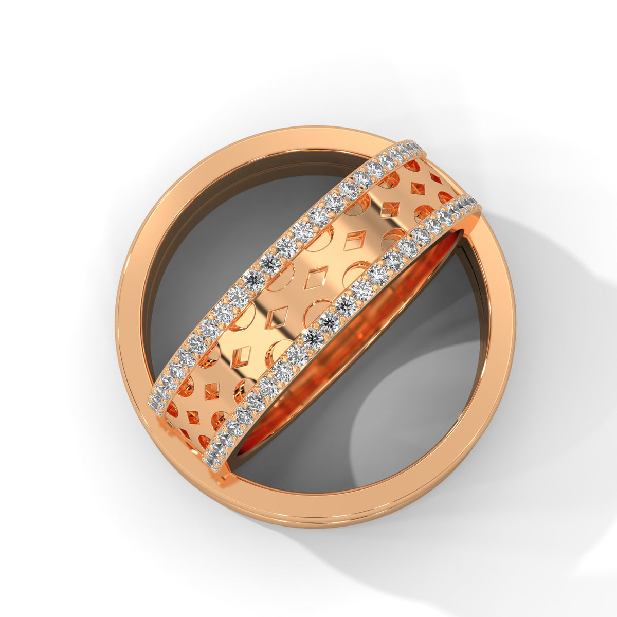 Lattice Cutwork Band Ring