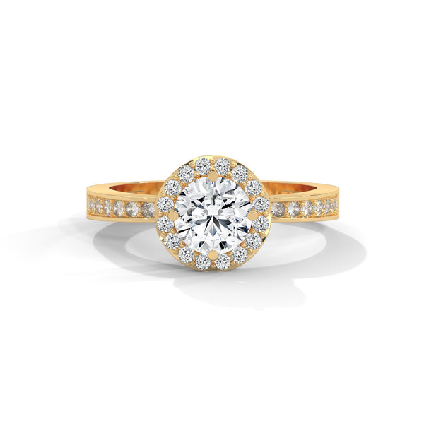 Celestial Halo Solitaire Ring