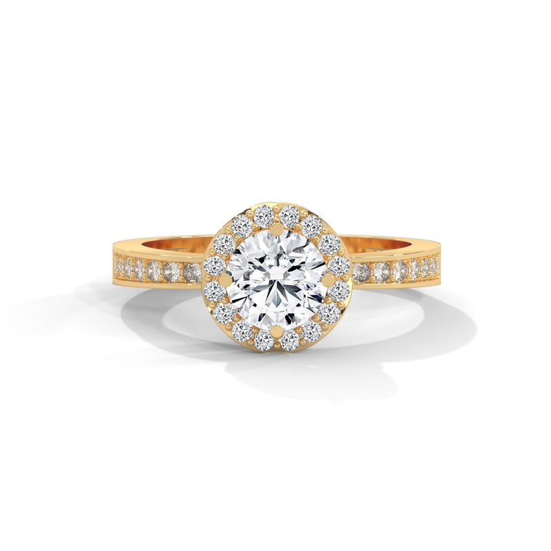 Celestial Halo Solitaire Ring