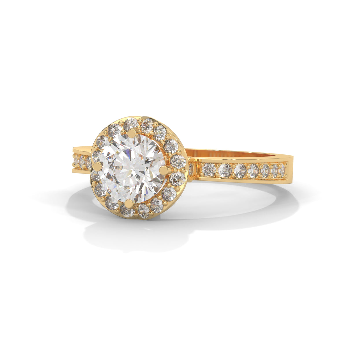 Celestial Halo Solitaire Ring