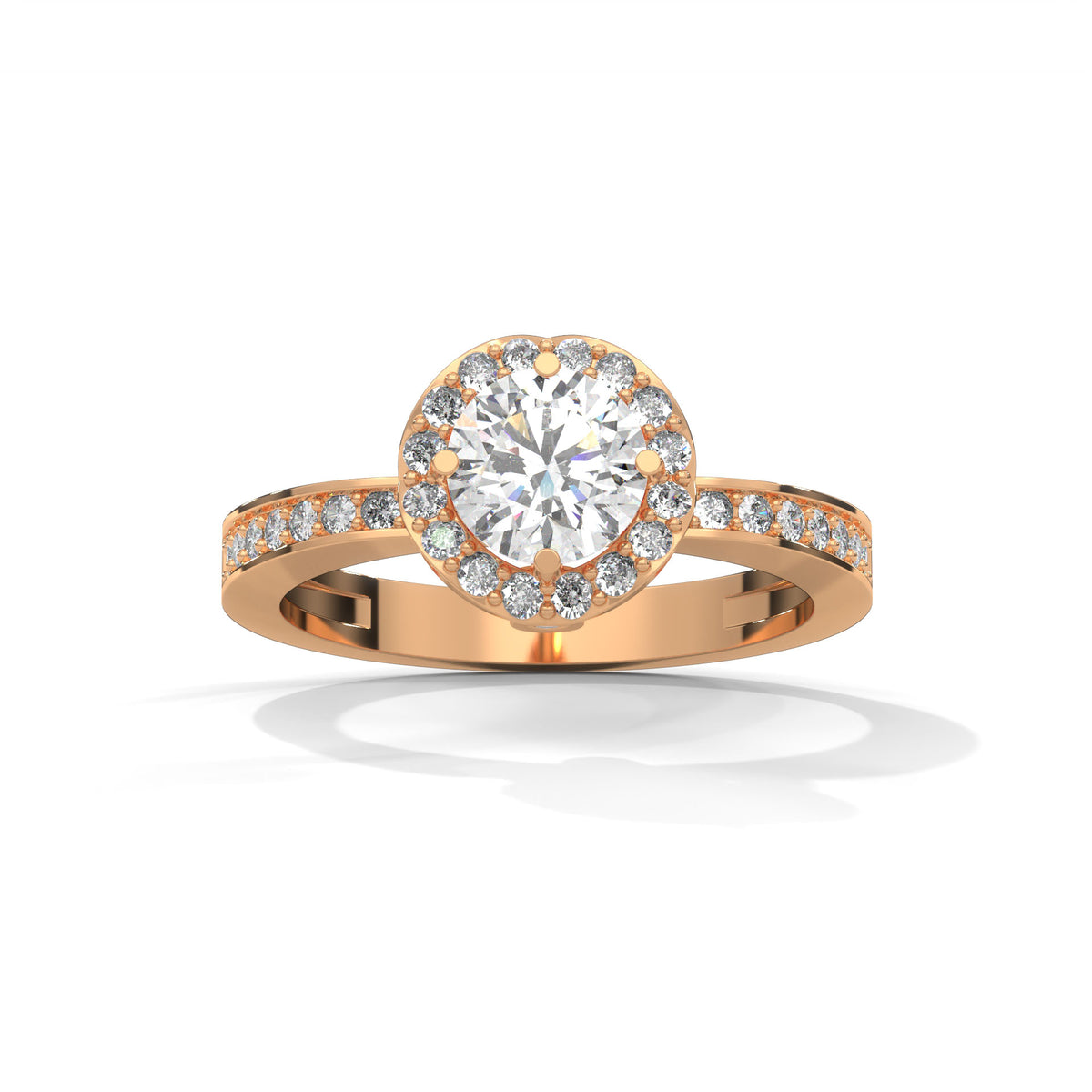 Celestial Halo Solitaire Ring