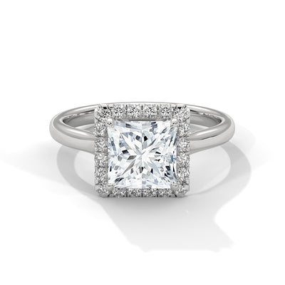 Royal Halo Princess Solitaire Ring — IGI Certified Diamond Jewellery | My Carat India