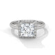 Royal Halo Princess Solitaire Ring