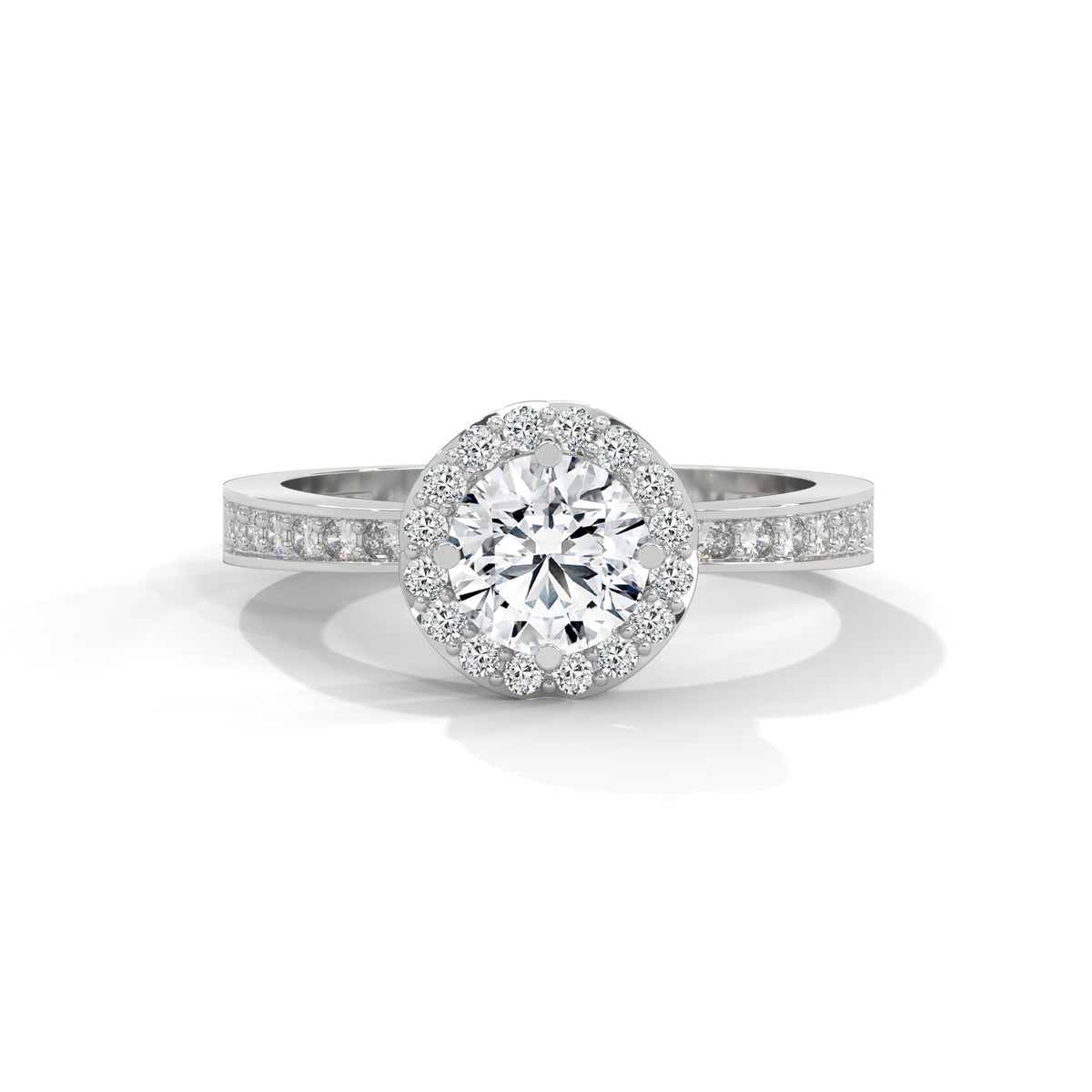 Celestial Halo Solitaire Ring