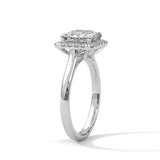 Royal Halo Princess Solitaire Ring