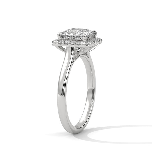 Royal Halo Princess Solitaire Ring