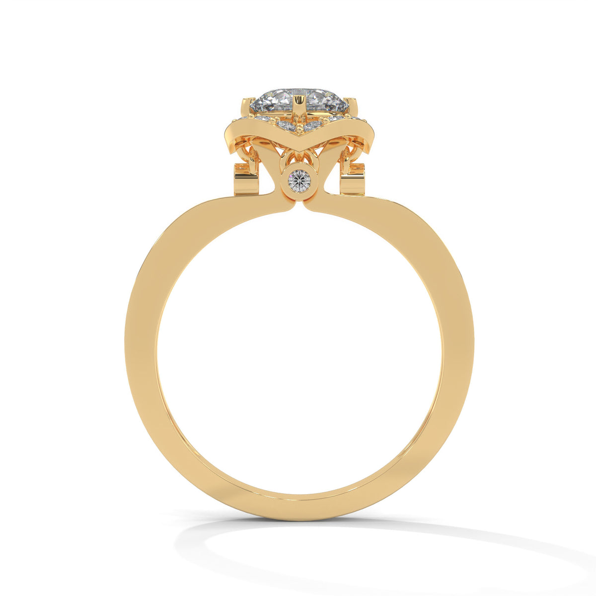 Celestial Halo Solitaire Ring
