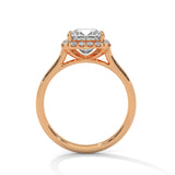 Royal Halo Princess Solitaire Ring