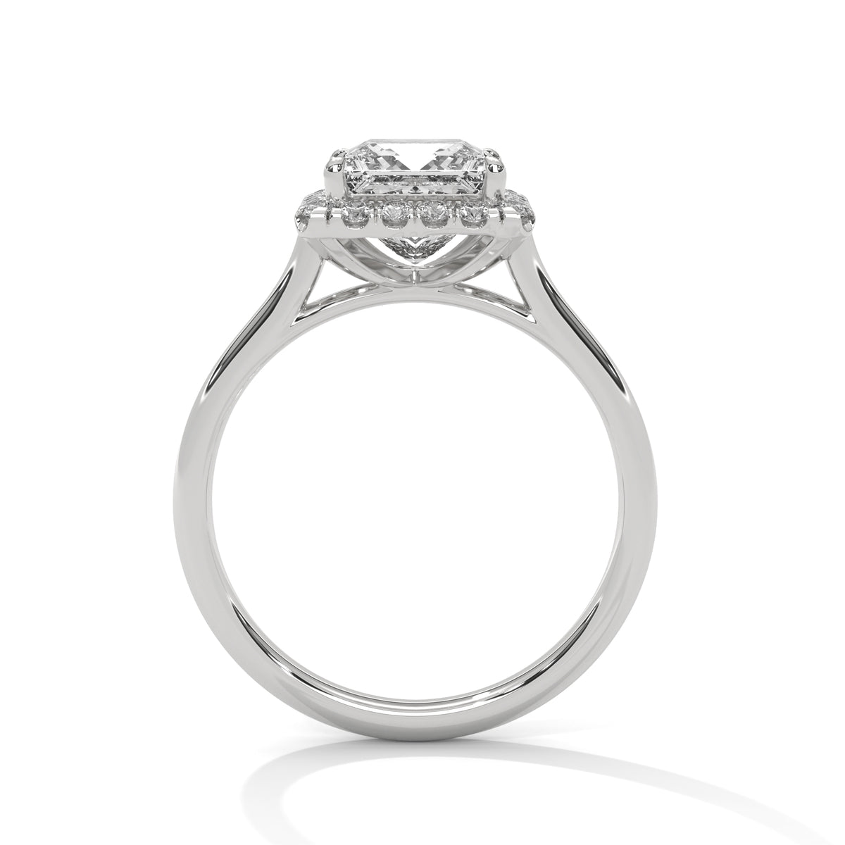 Royal Halo Princess Solitaire Ring