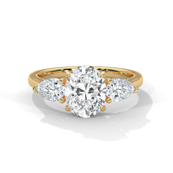 Oval Pear Trilogy Engagement Ring