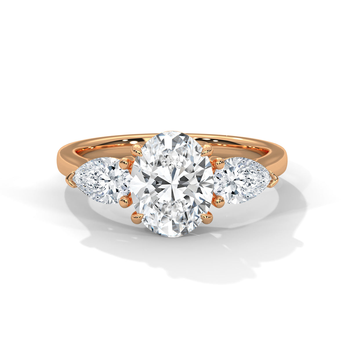 Oval Pear Trilogy Engagement Ring
