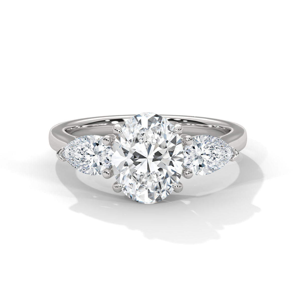 Oval Pear Trilogy Engagement Ring