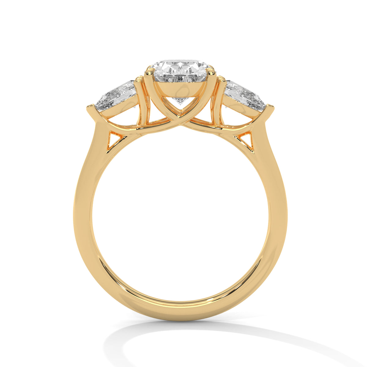 Oval Pear Trilogy Engagement Ring
