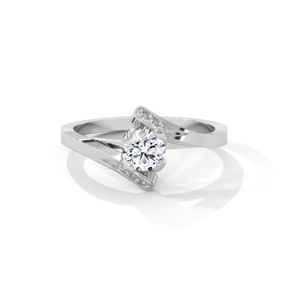 Crossing Currents Solitaire Ring — IGI Certified Diamond Jewellery | My Carat India