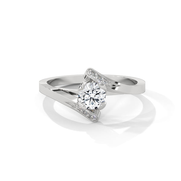 Crossing Currents Solitaire Ring