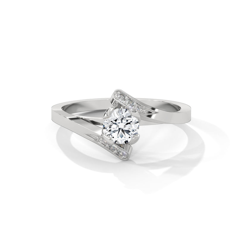 Crossing Currents Solitaire Ring