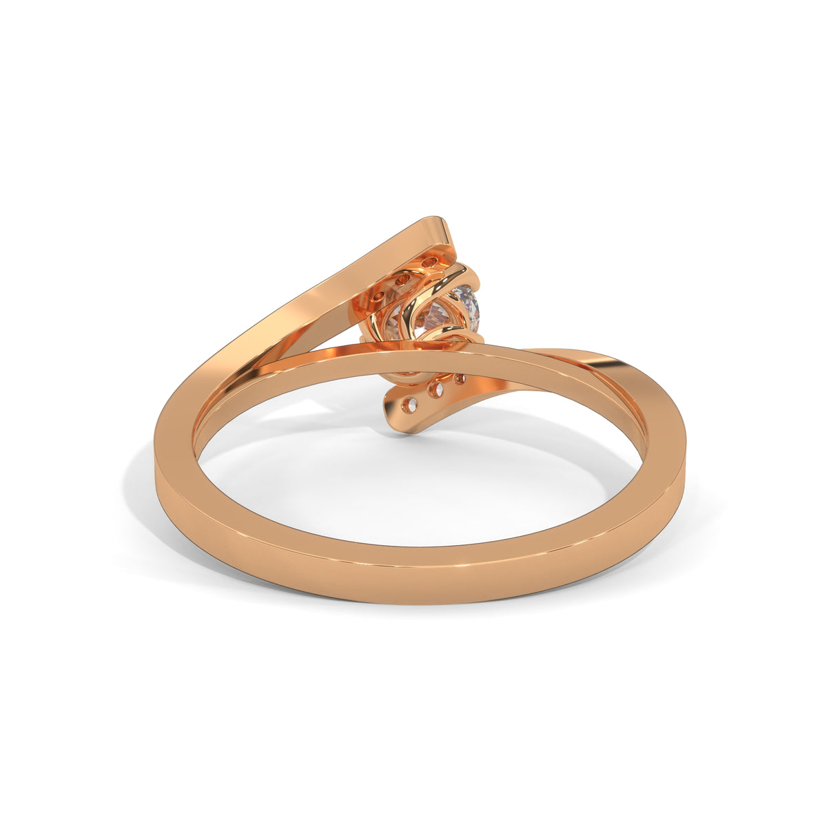 Crossing Currents Solitaire Ring