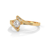 Crossing Currents Solitaire Ring