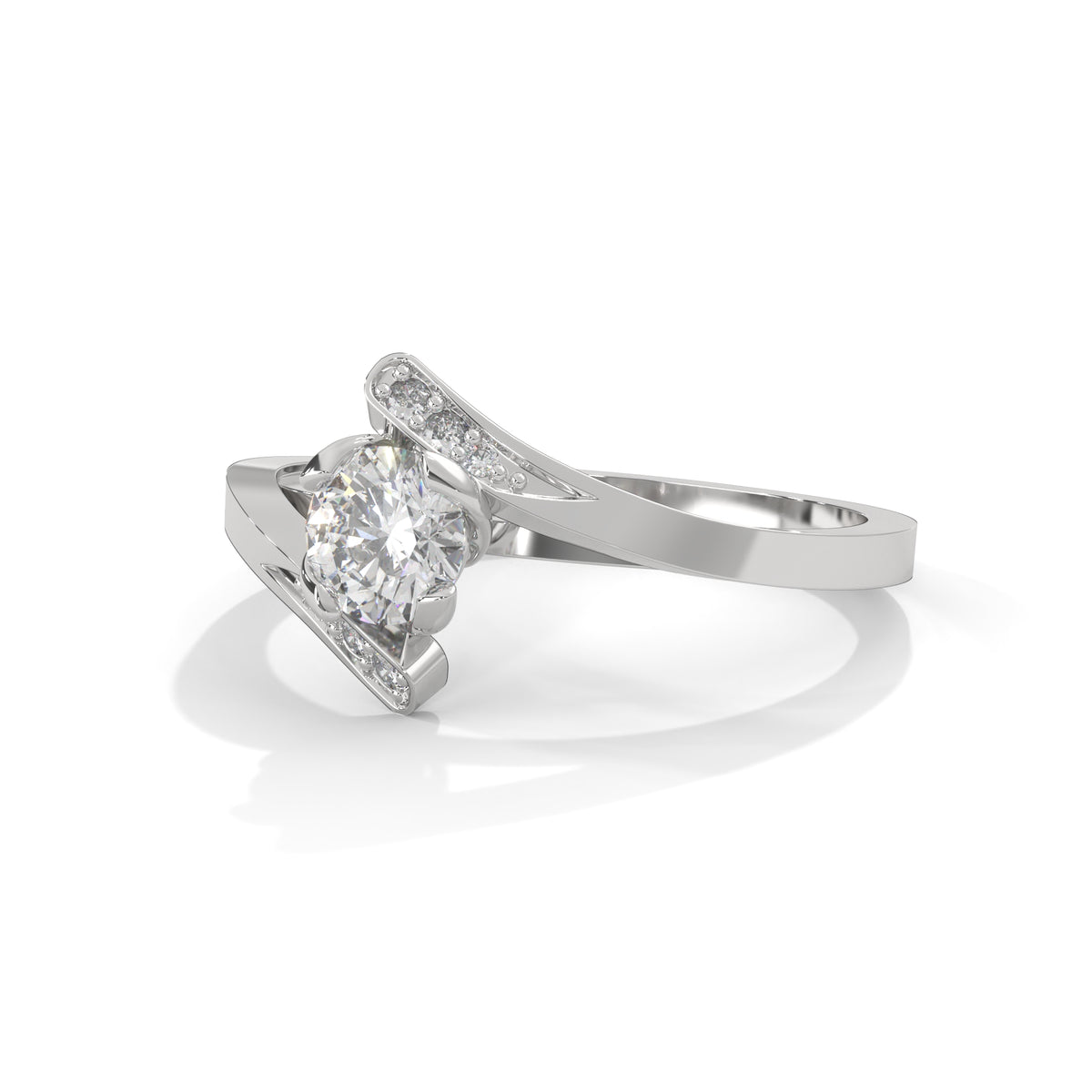 Crossing Currents Solitaire Ring