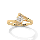 Crossing Currents Solitaire Ring