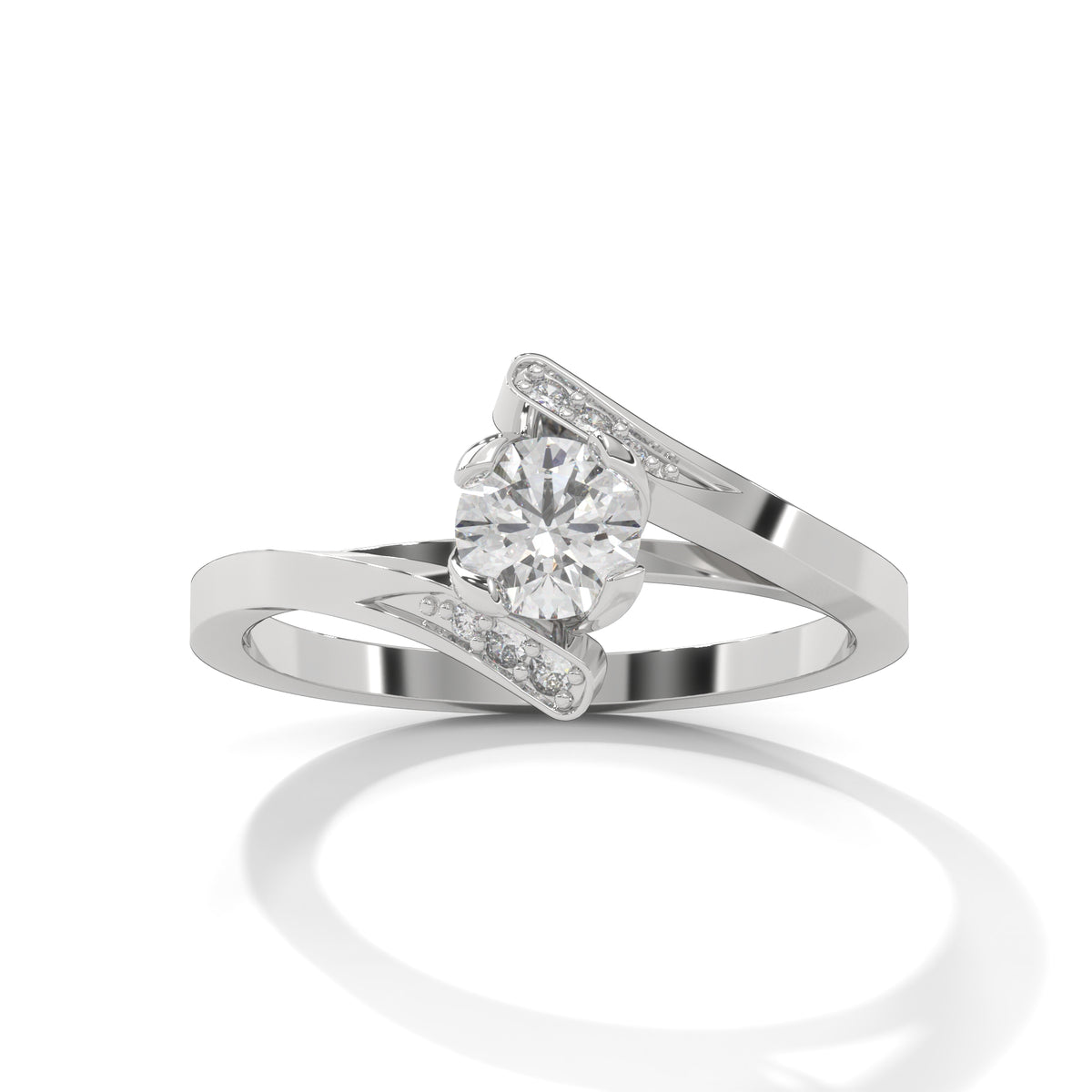Crossing Currents Solitaire Ring