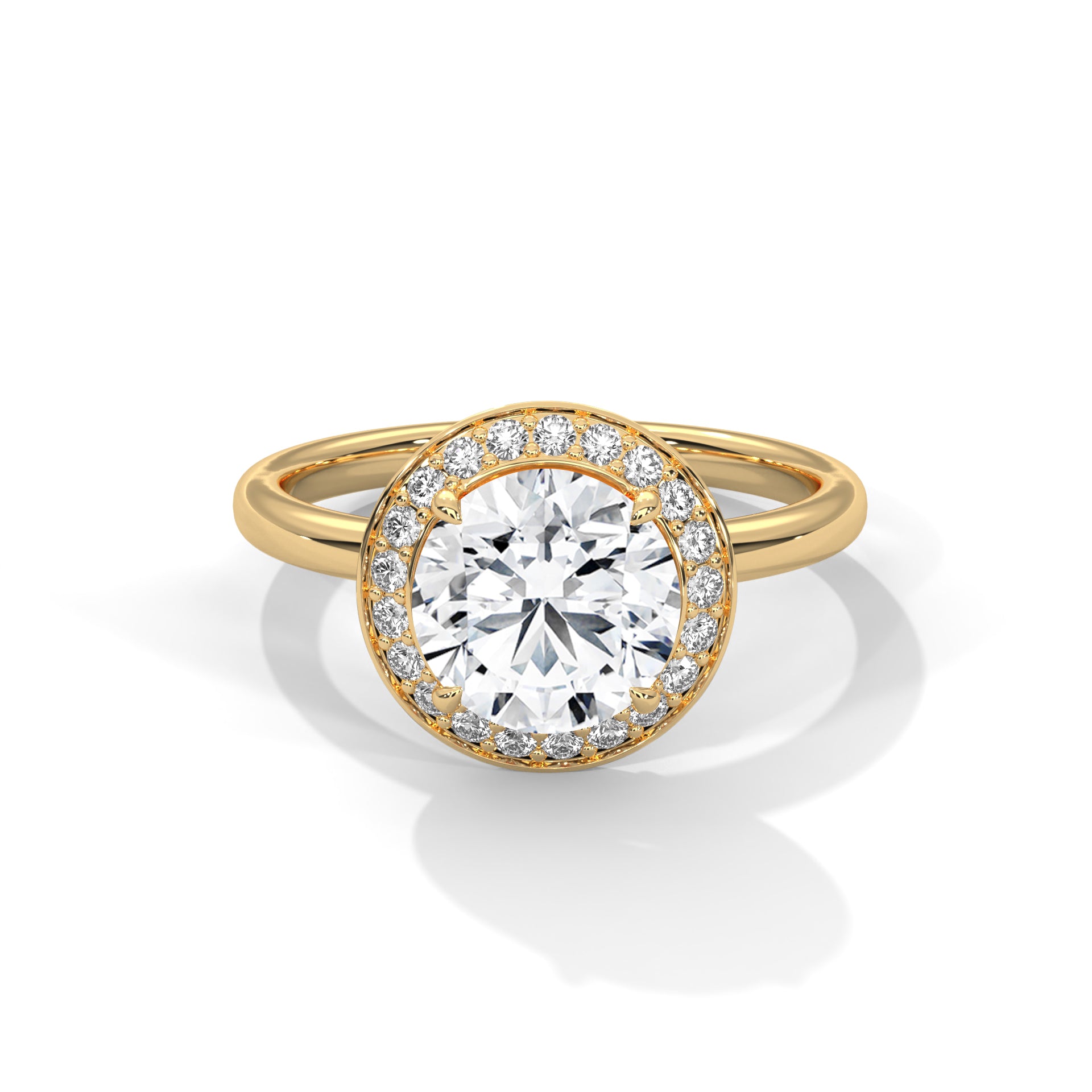 Celestial Halo Solitaire Ring
