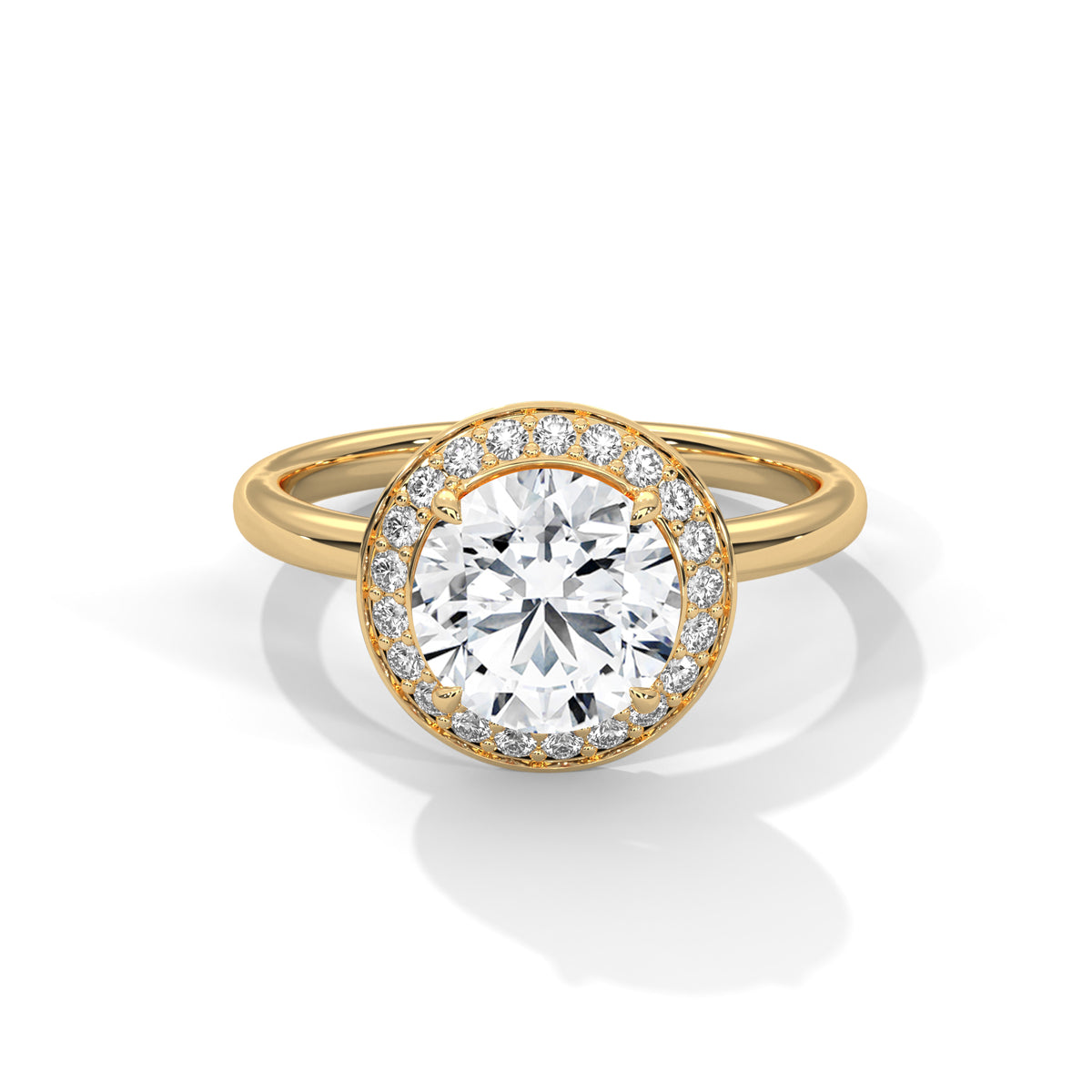 Celestial Halo Solitaire Ring
