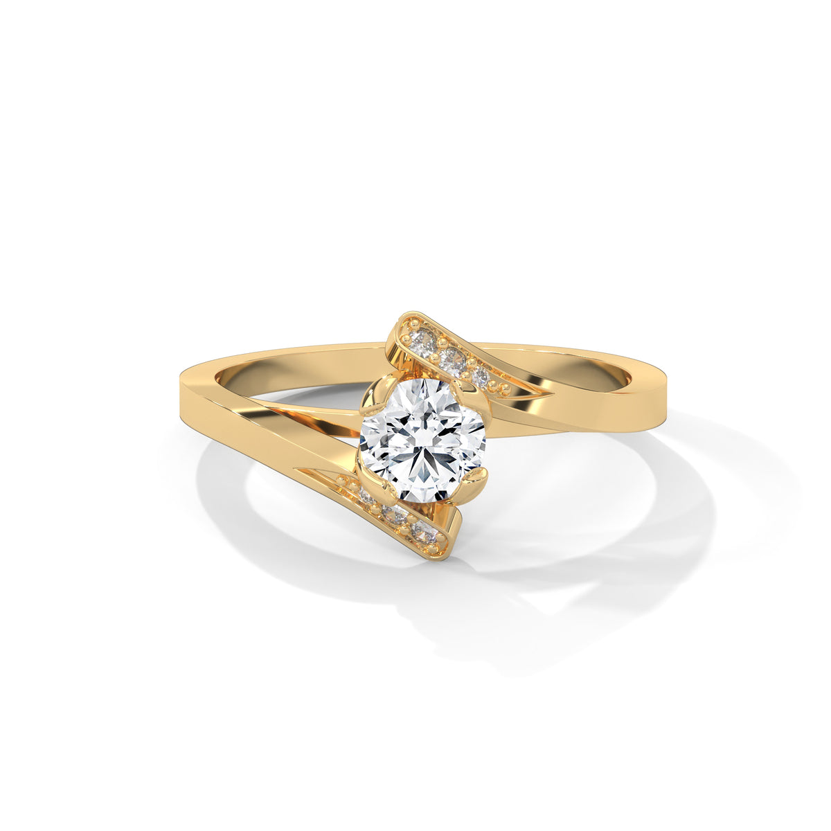 Crossing Currents Solitaire Ring
