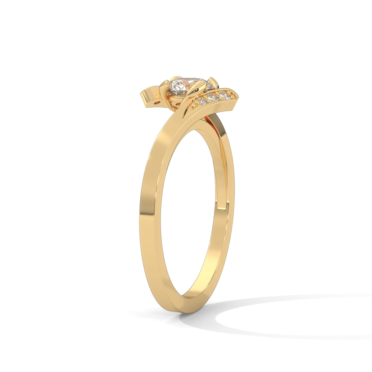 Crossing Currents Solitaire Ring