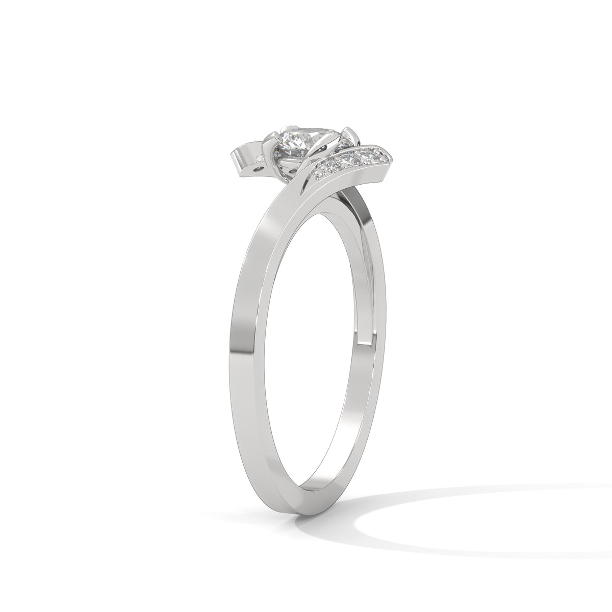 Crossing Currents Solitaire Ring