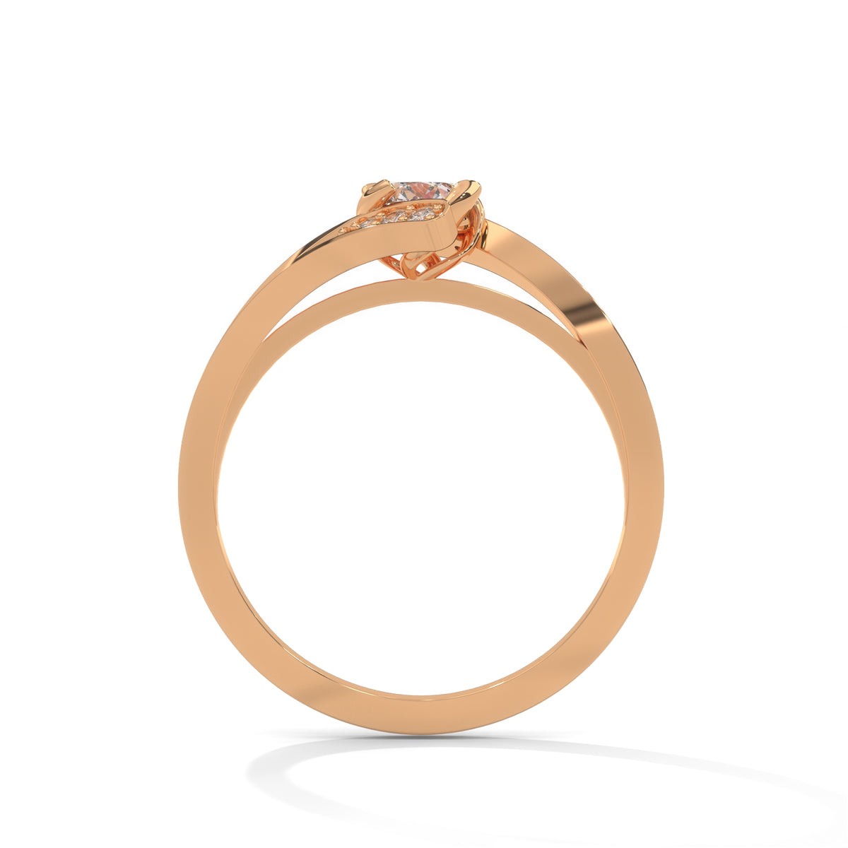 Crossing Currents Solitaire Ring