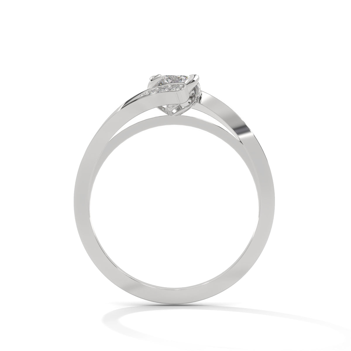 Crossing Currents Solitaire Ring