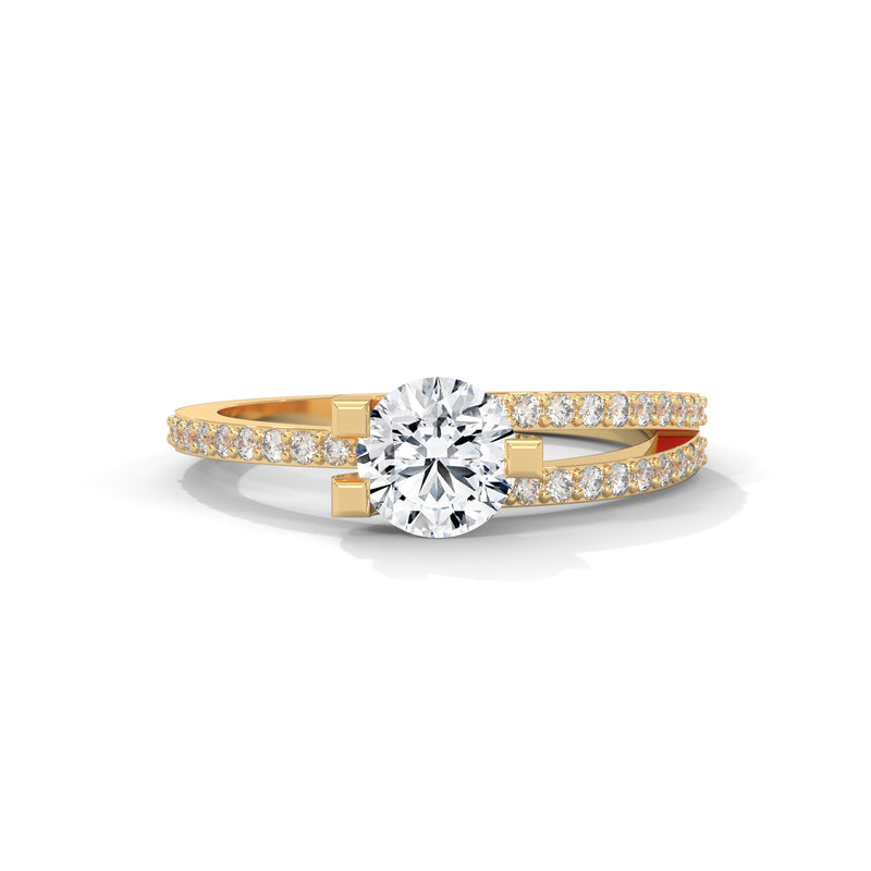 Intertwined Bypass Solitaire Ring