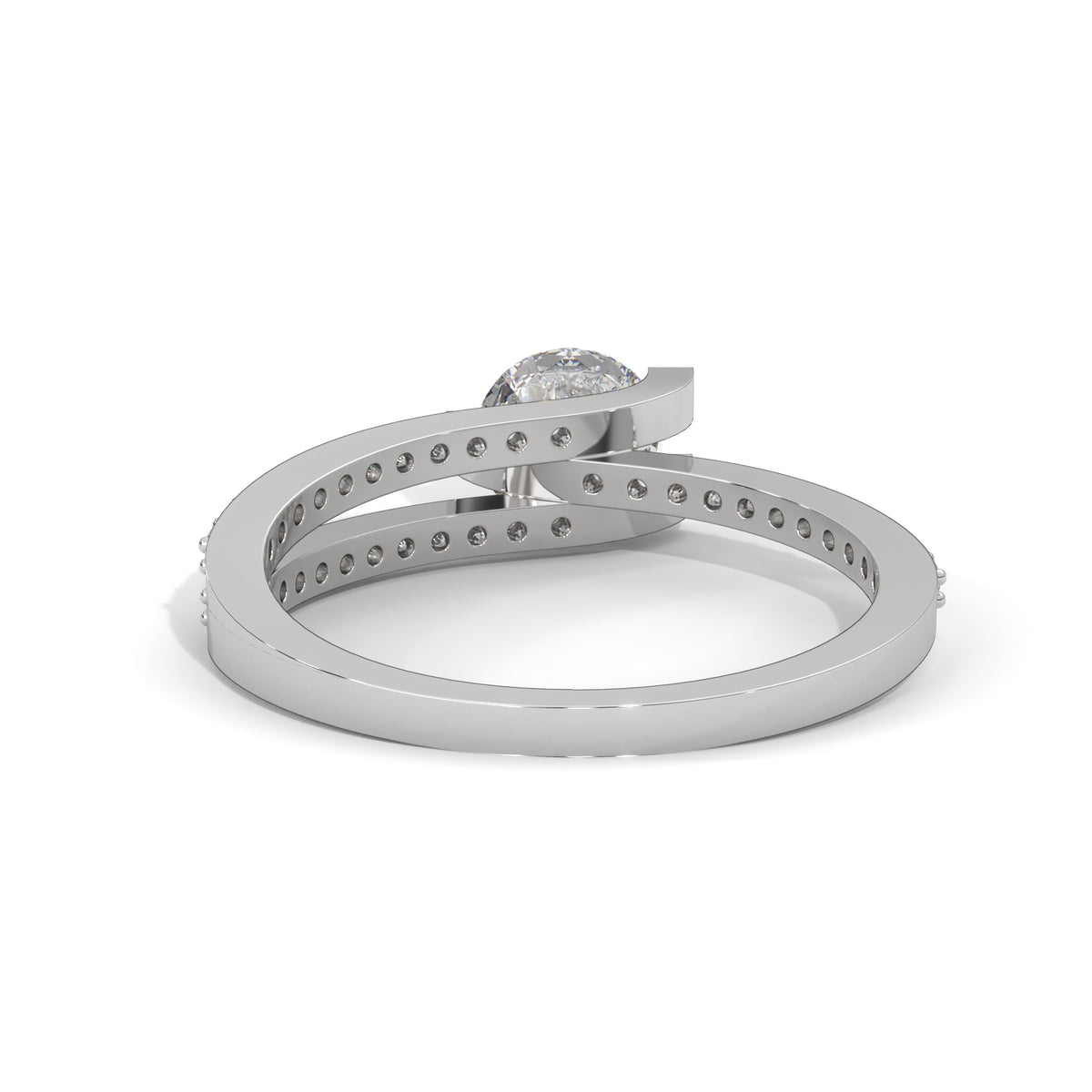 Intertwined Bypass Solitaire Ring