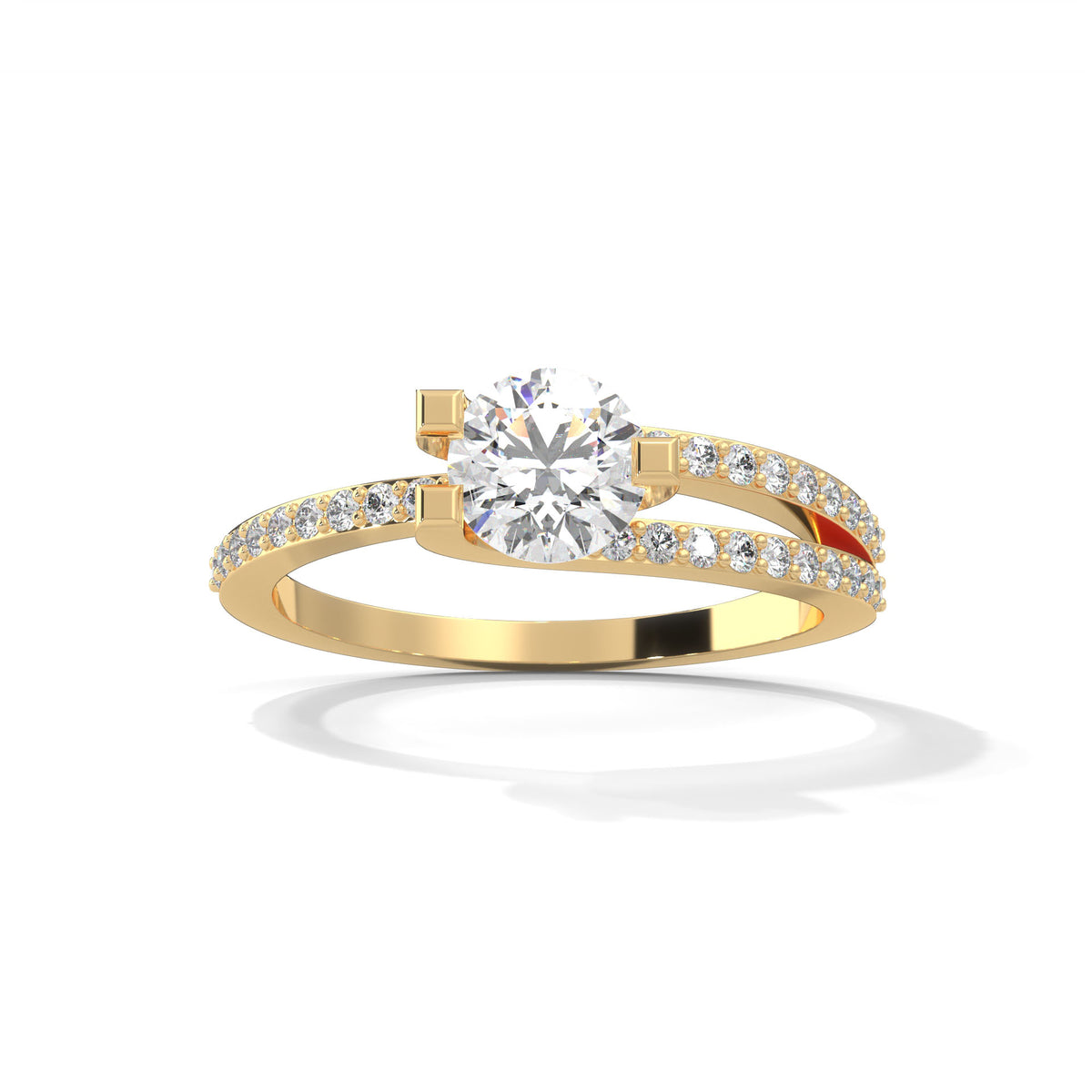 Intertwined Bypass Solitaire Ring