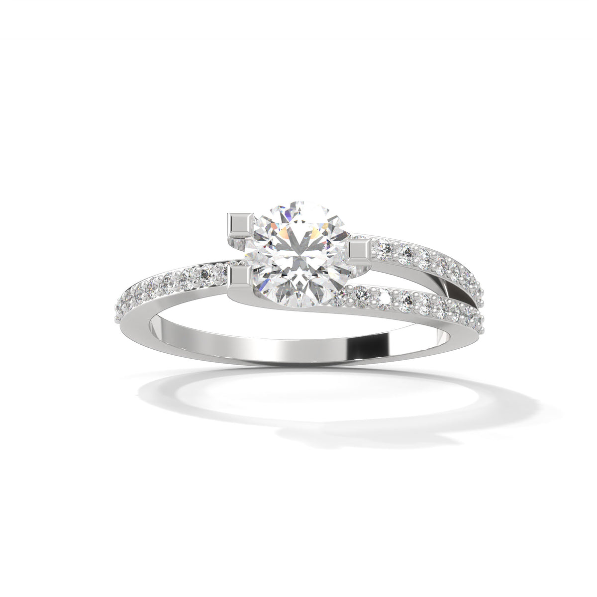 Intertwined Bypass Solitaire Ring