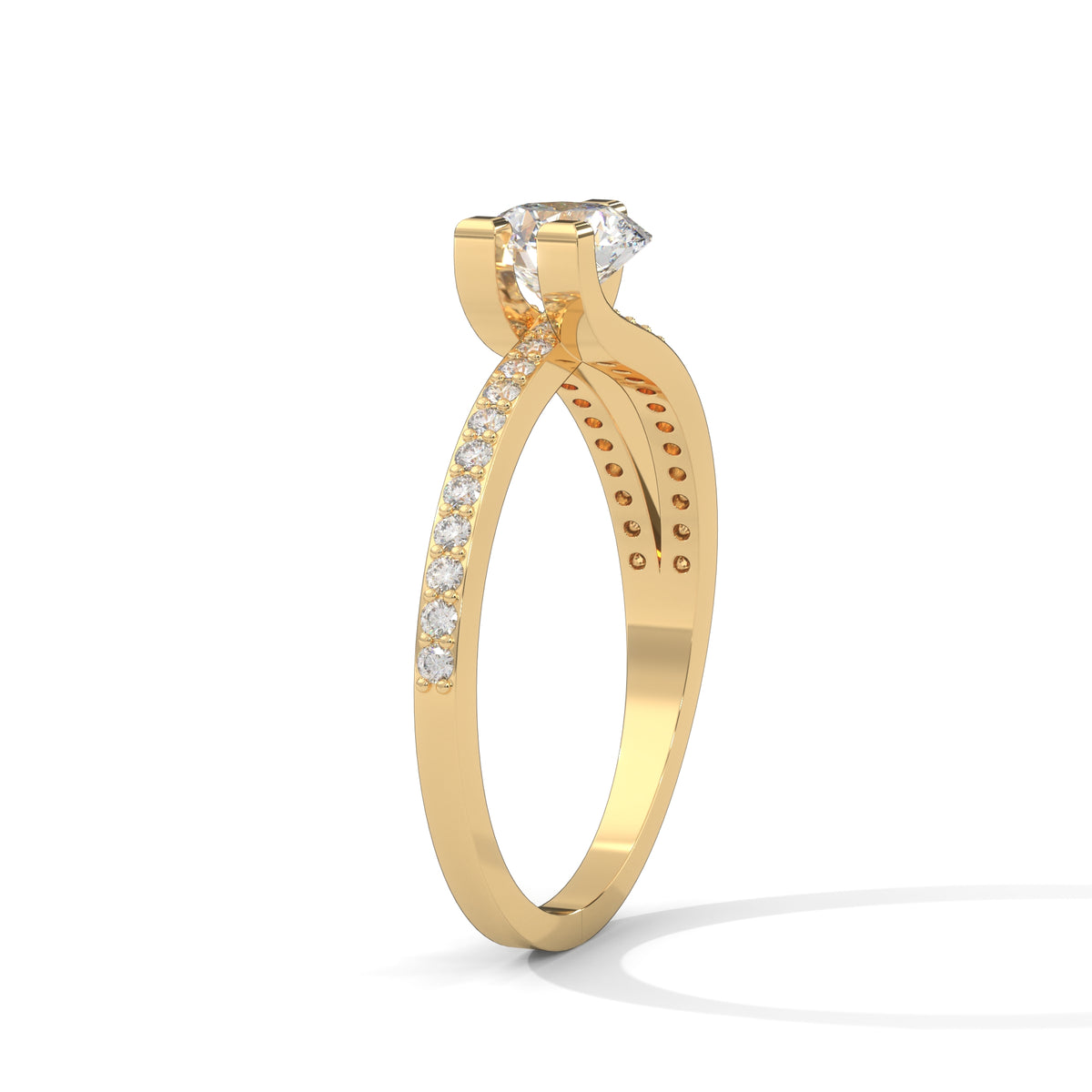 Intertwined Bypass Solitaire Ring