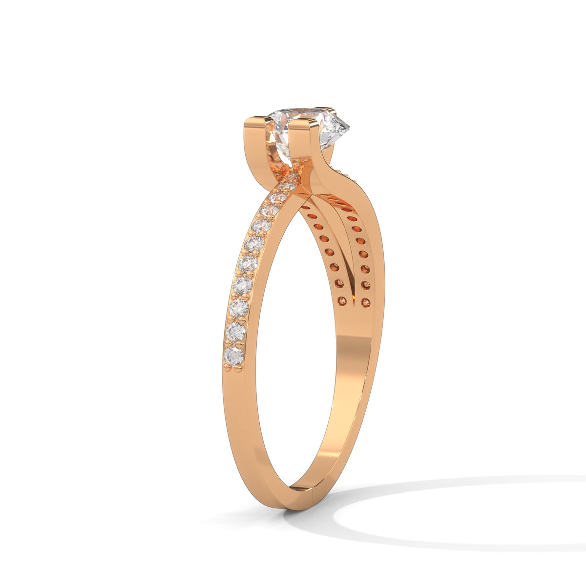 Intertwined Bypass Solitaire Ring
