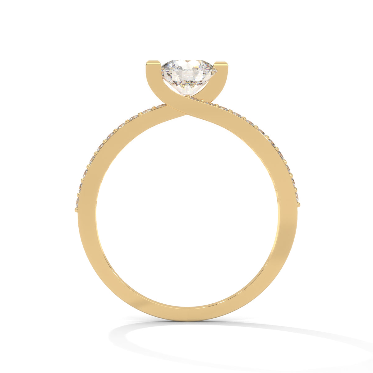 Intertwined Bypass Solitaire Ring