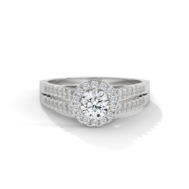 Celestial Halo Solitaire Ring