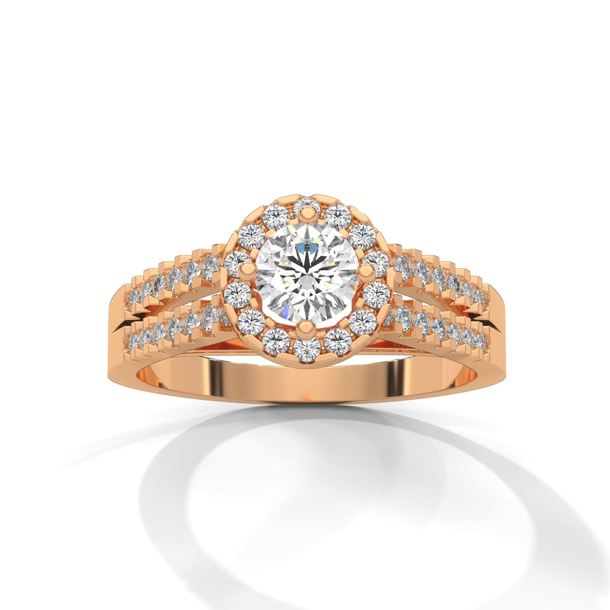 Celestial Halo Solitaire Ring