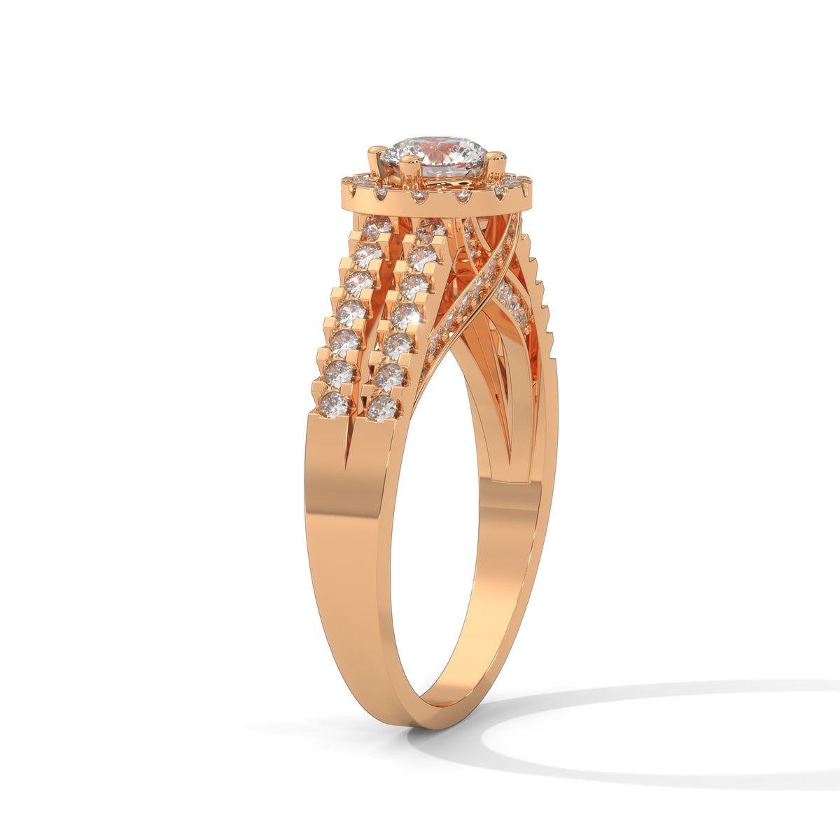 Celestial Halo Solitaire Ring
