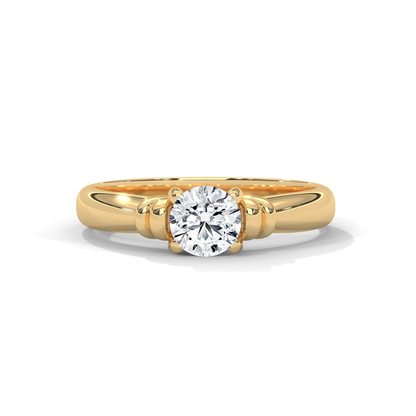 Crown Heart Solitaire Ring