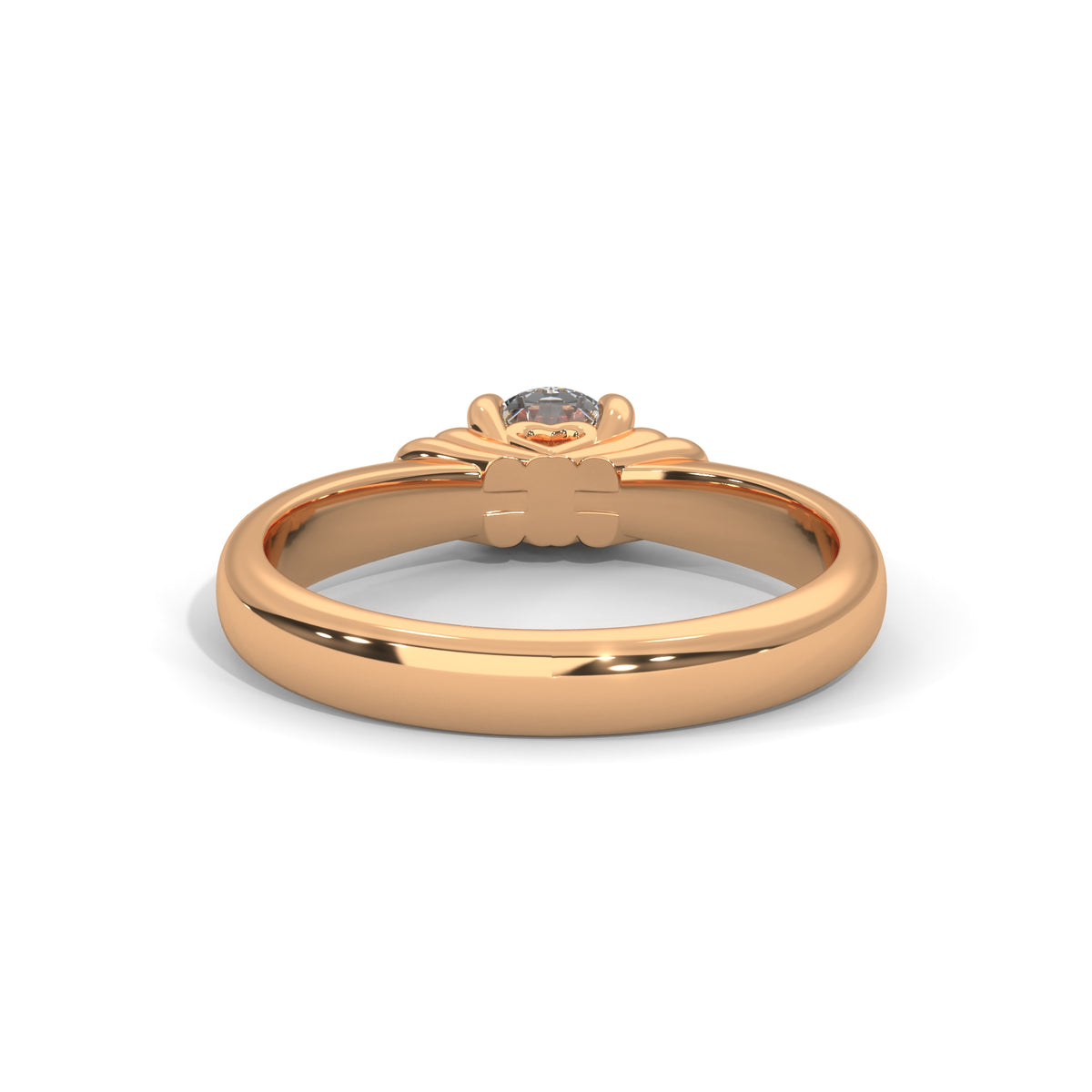 Crown Heart Solitaire Ring