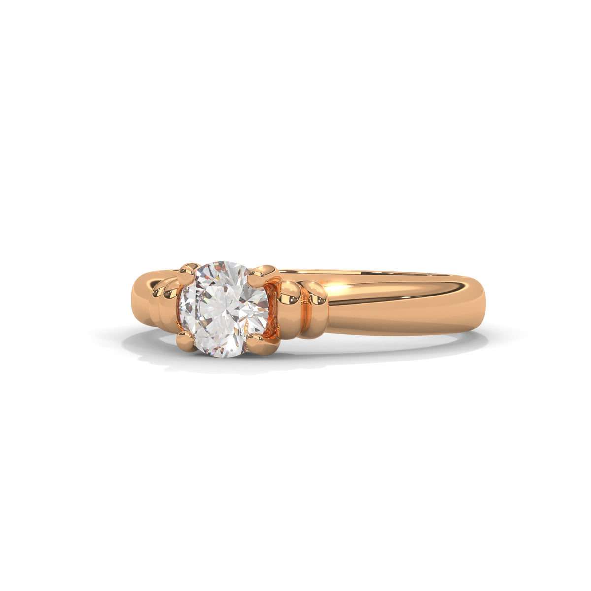 Crown Heart Solitaire Ring