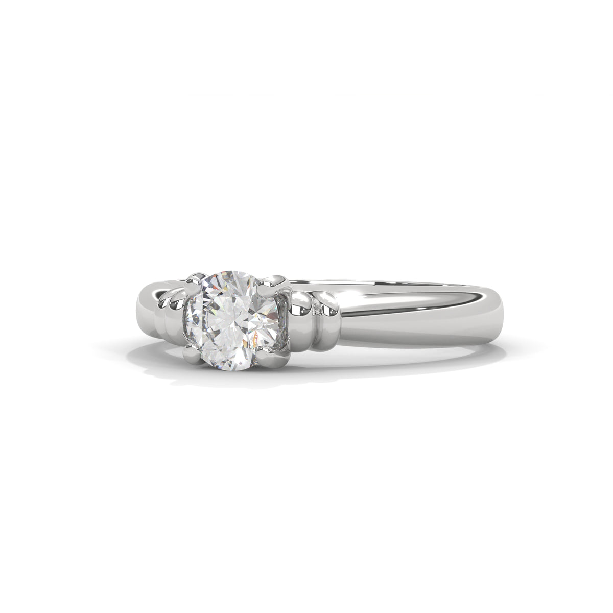 Crown Heart Solitaire Ring