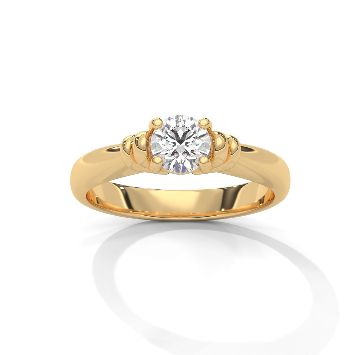 Crown Heart Solitaire Ring