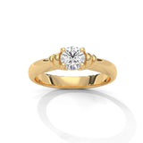 Crown Heart Solitaire Ring