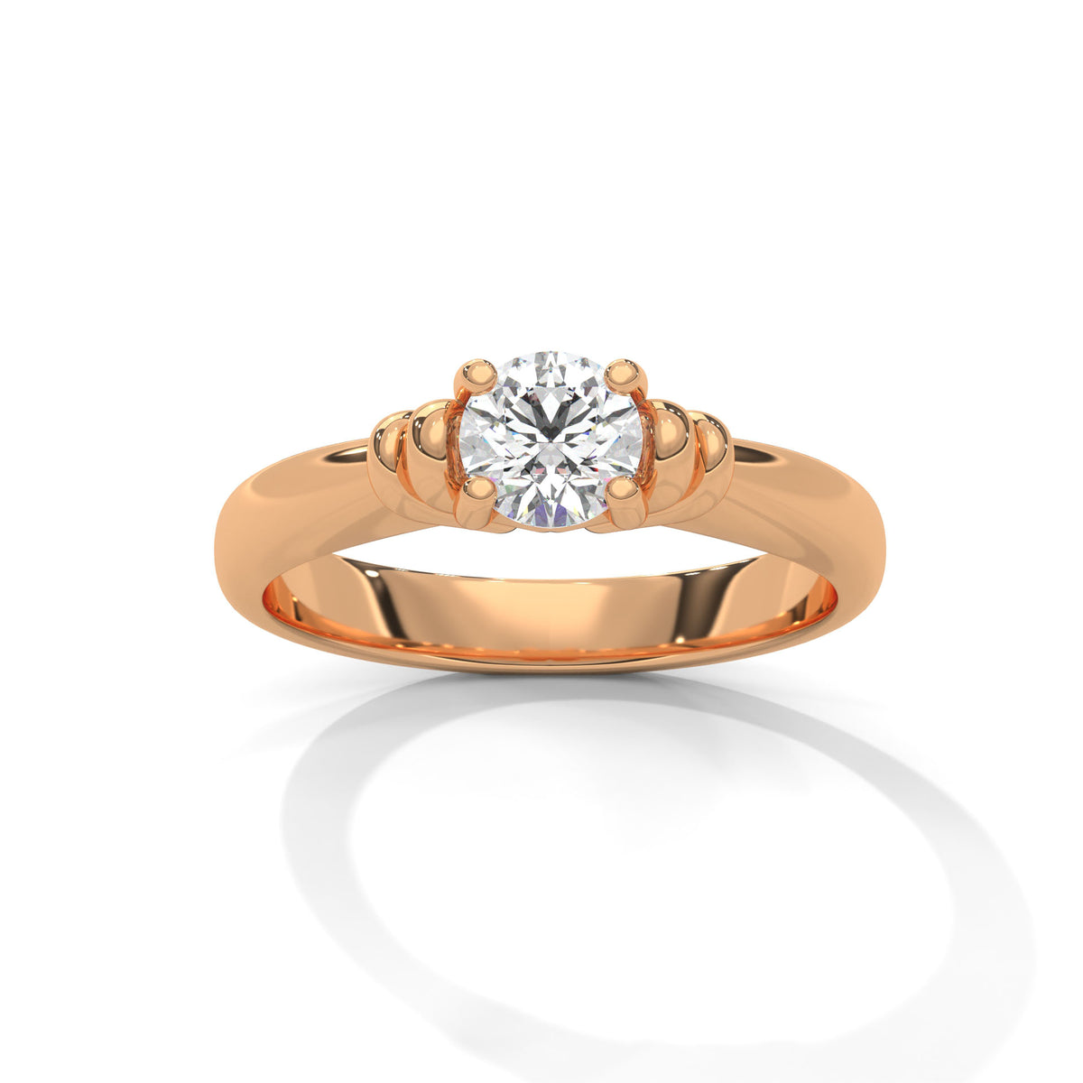 Crown Heart Solitaire Ring