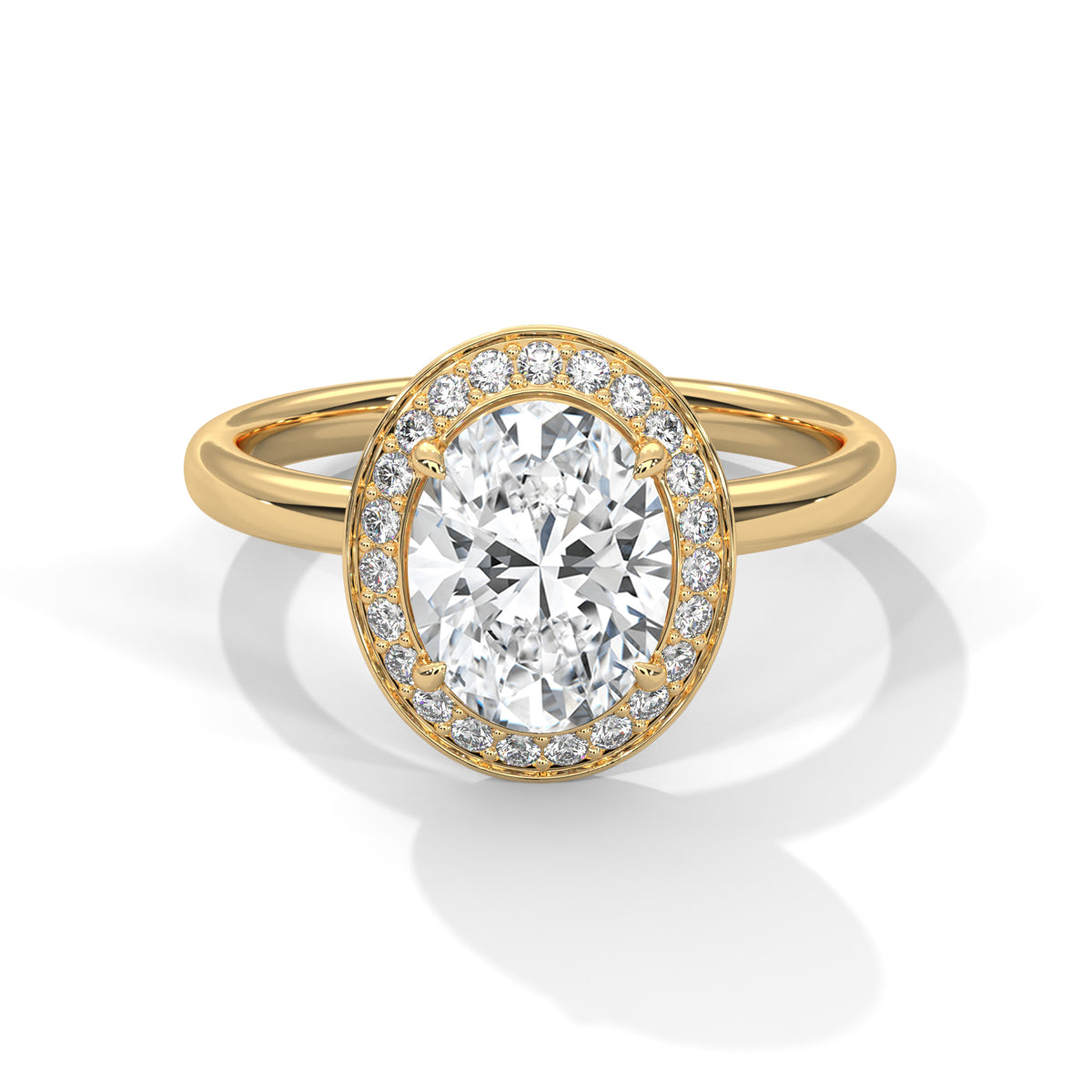 Oval Halo Radiance Solitaire Ring